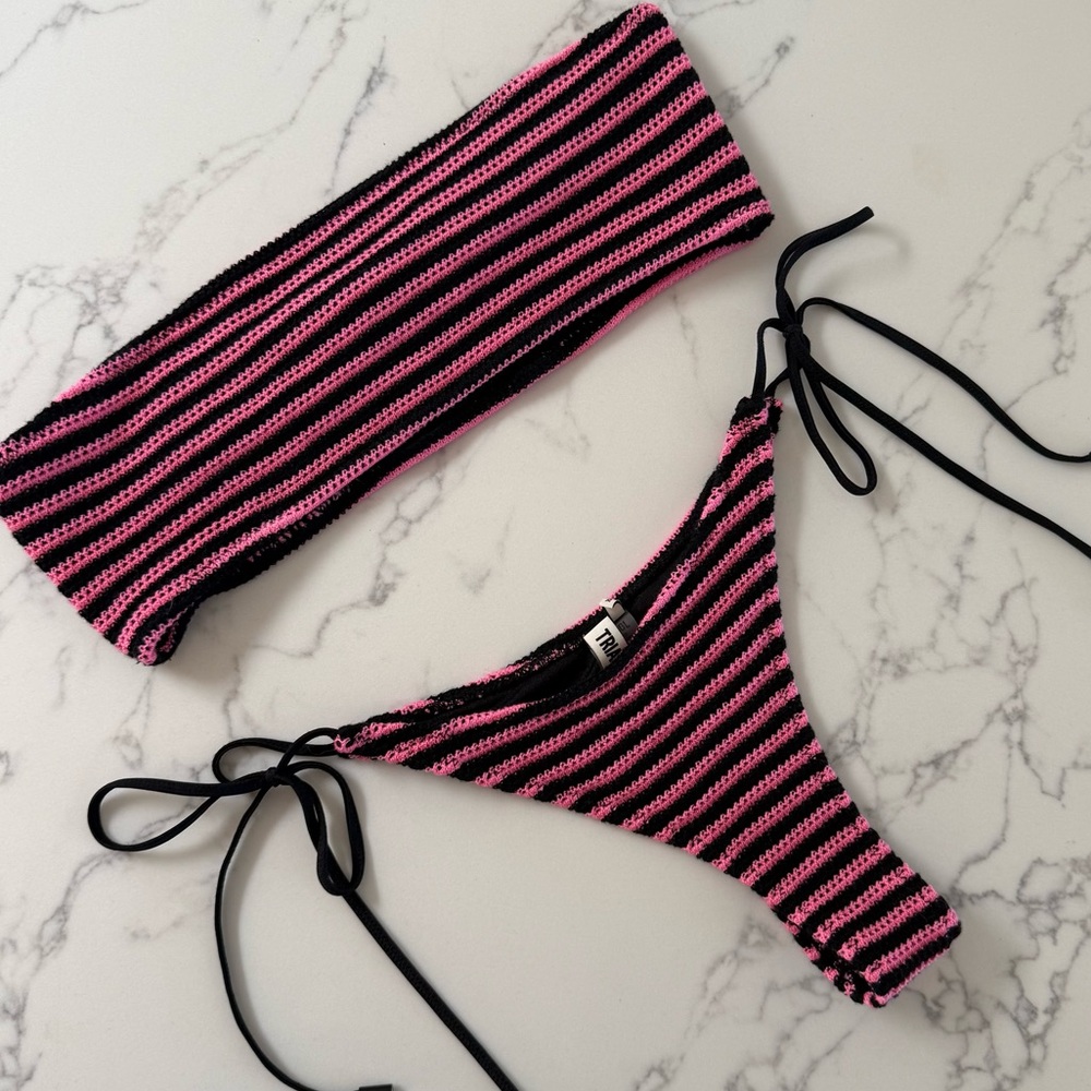 Triangl Swimwear Kaya Crochet Bandeau Bikini SET - Caro - Size Large - Picture 3 of 7